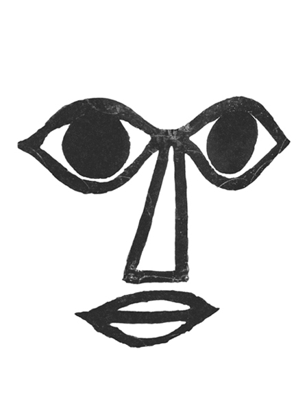 Untitled face (after Oskar Schlemmer), stencil for bread